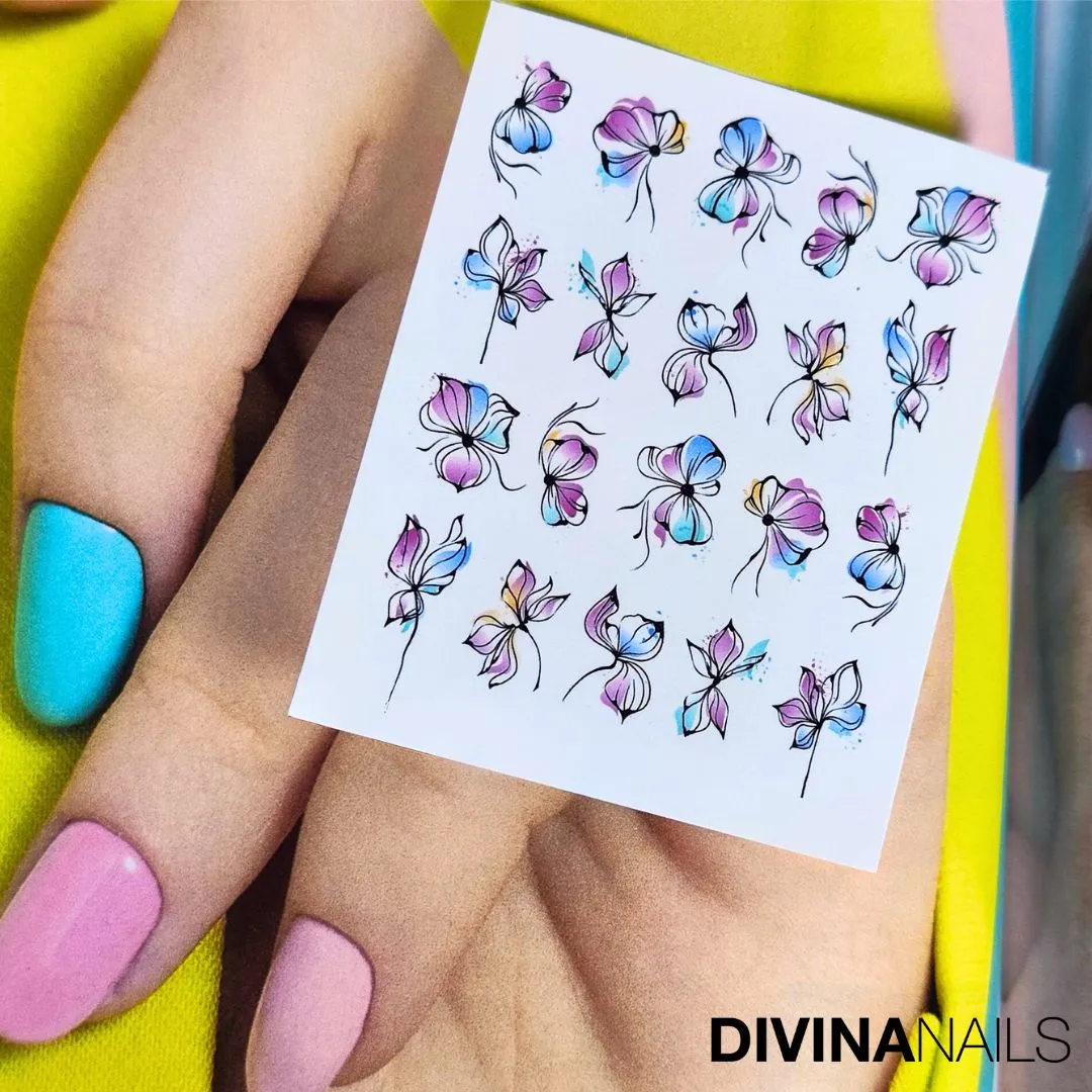 Diva Nails Water Decal Flower Spring 05 adesivi acqua floreali
