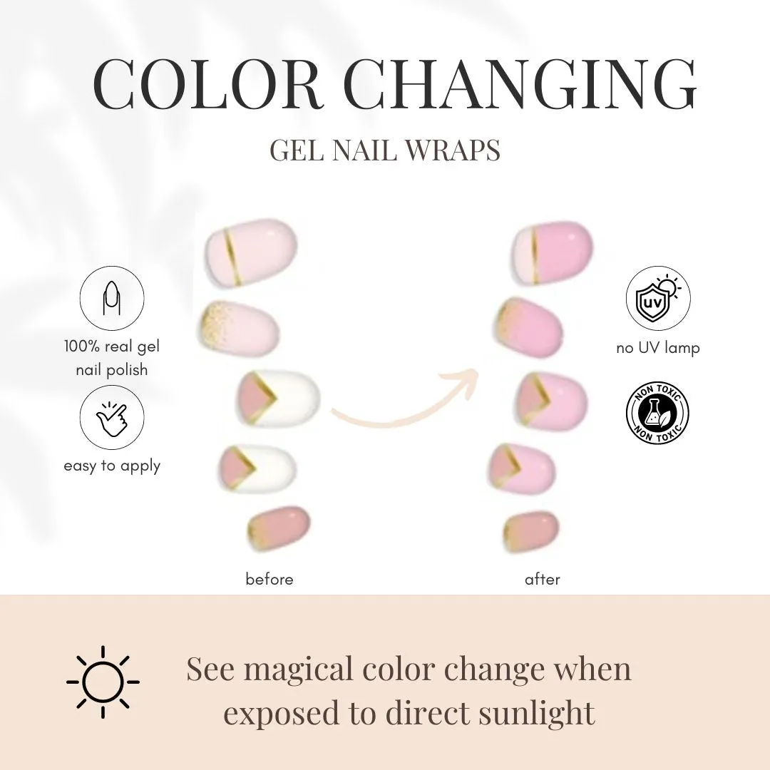 Lauren B Beauty Pink Gold Geometric cerotti gel color change