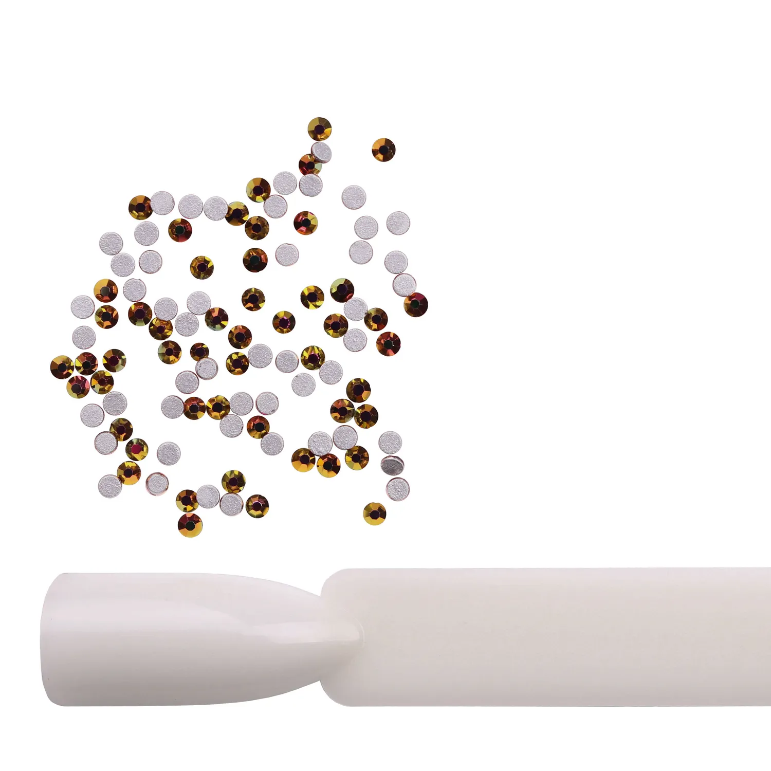 Komilfo strass unghie Rainbow Gold misura 5 100 pz