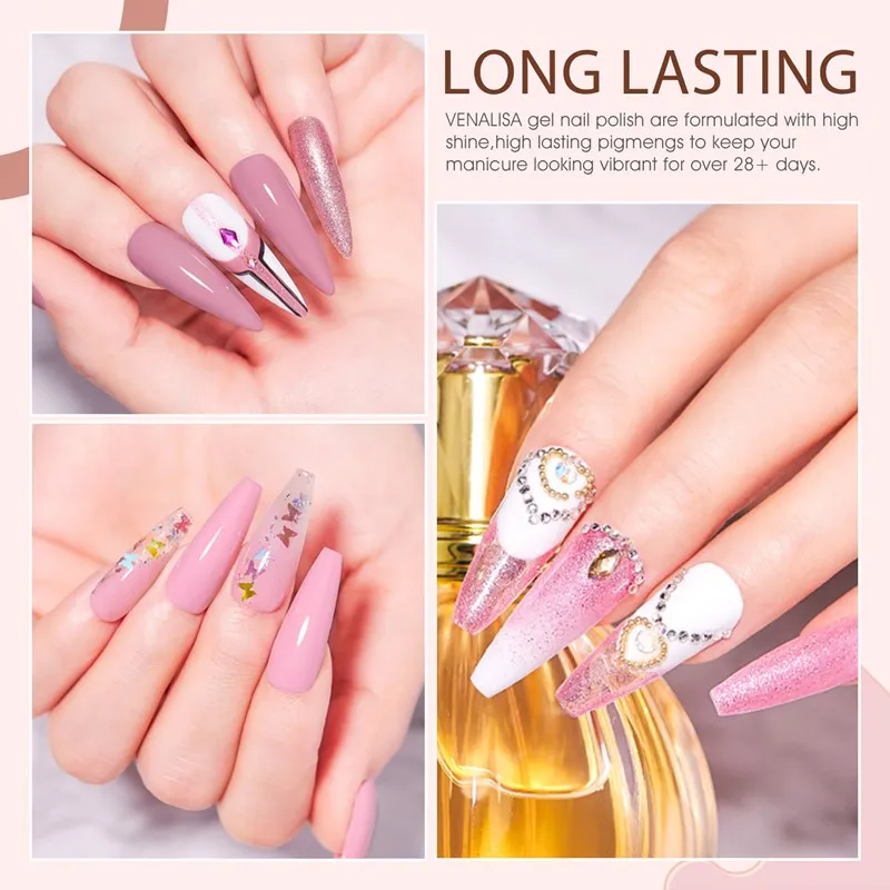 Venalisa Set Smalto Semipermanente Pink 6 colori 7,5ml hema free