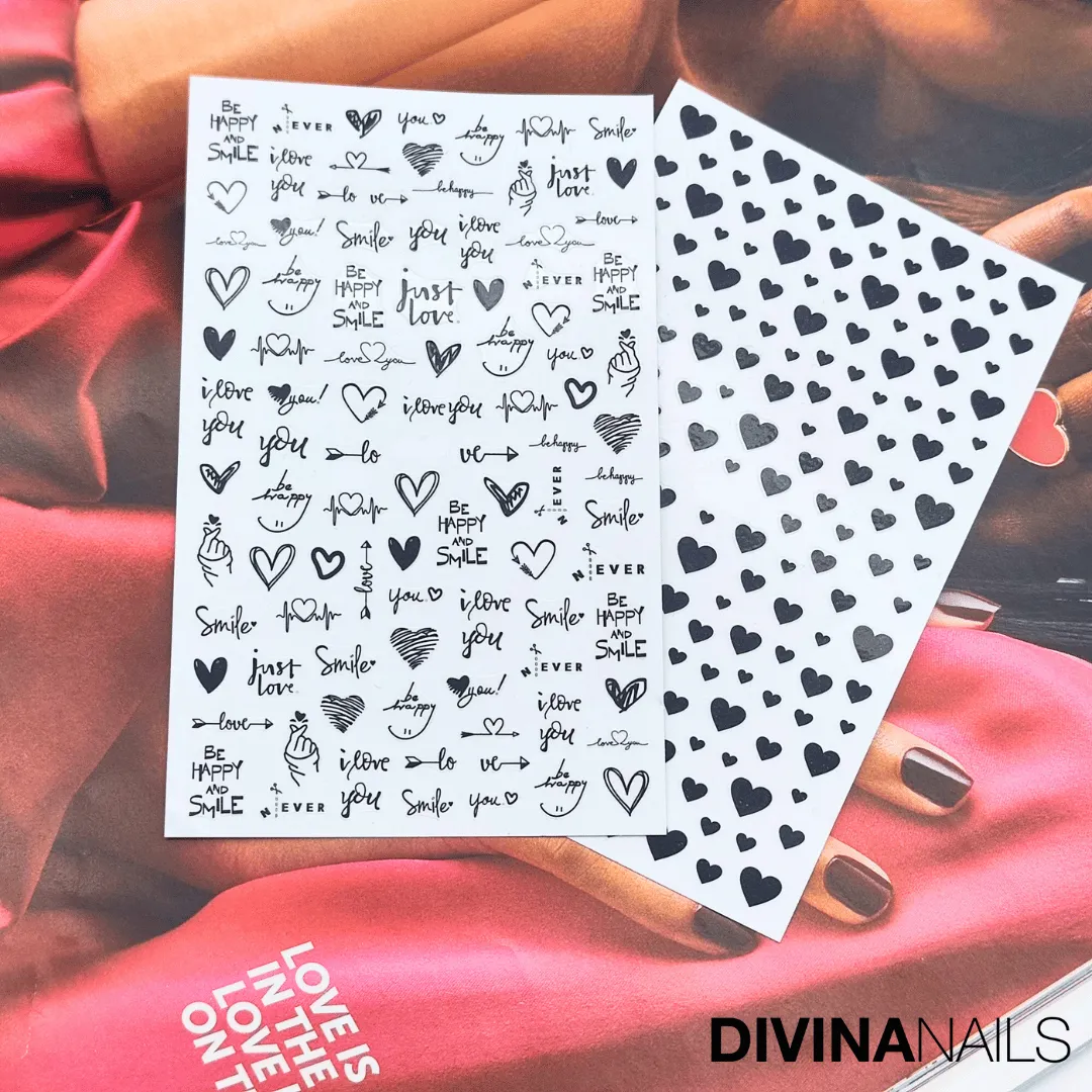 Diva Nails Stickers Cupido Black decorazioni unghie 2 pezzi San Valentino