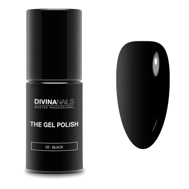 Diva Nails The Gel Polish 02 Black semipermanente 8ml nero pieno