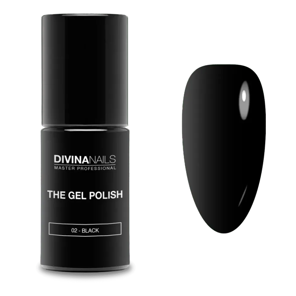 Diva Nails The Gel Polish 02 Black semipermanente 8ml nero pieno