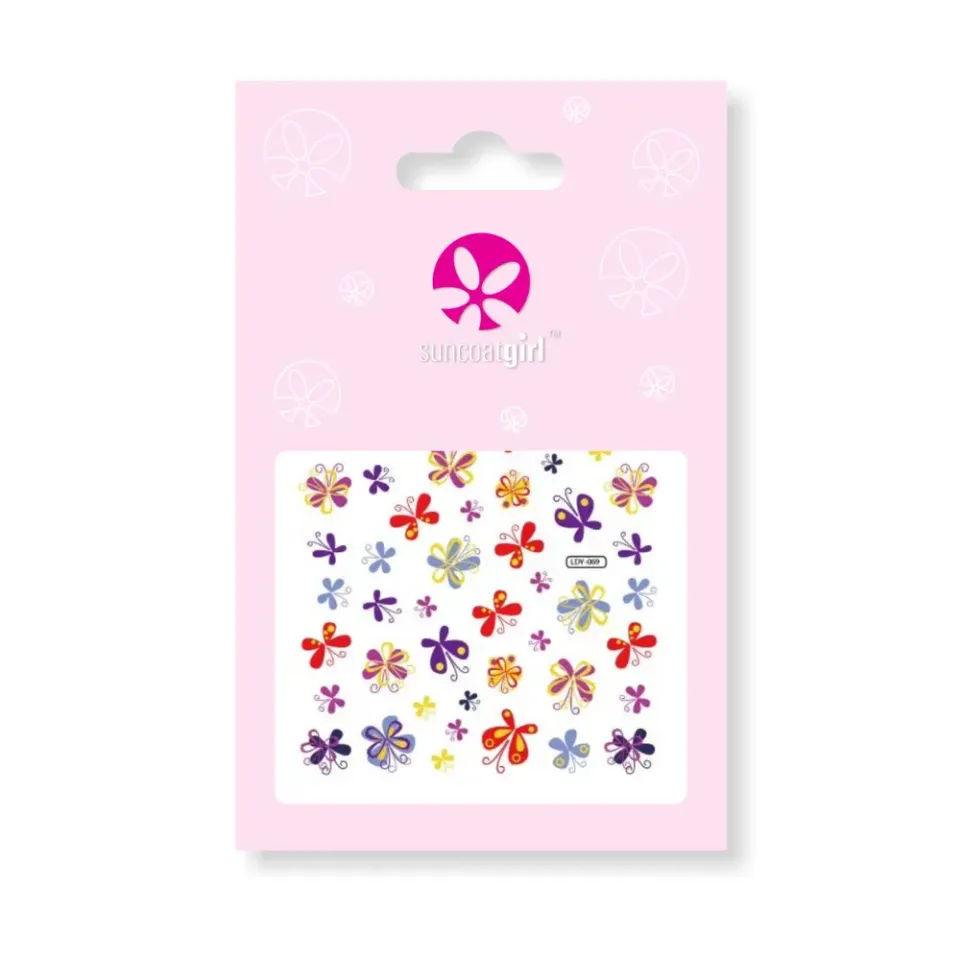 Suncoatgirl Flutter Fancy sticker unghie farfalle