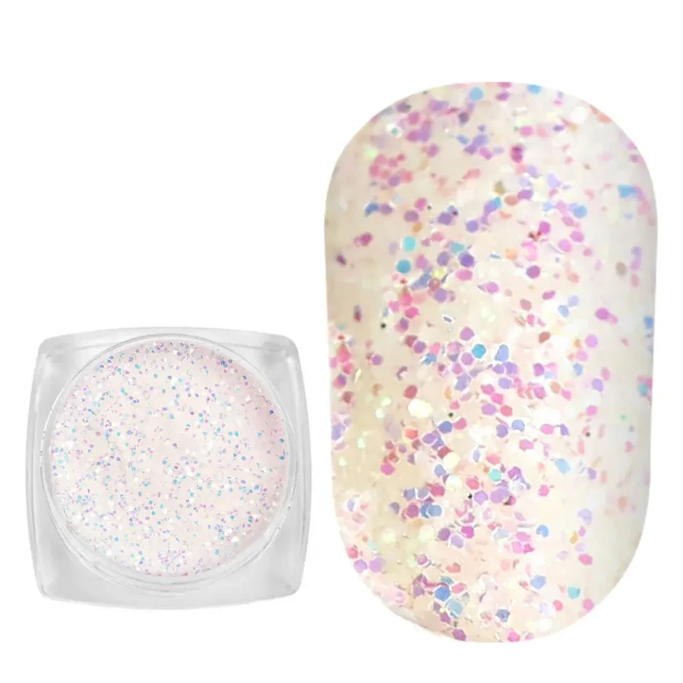 Komilfo Glitter 002 decorazione unghie fotocromatica bianco blu 2,5 g