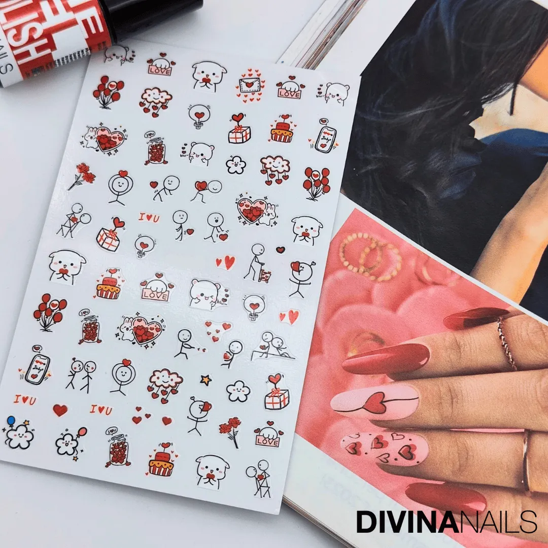 Diva Nails Winky Love stickers unghie San Valentino nail art