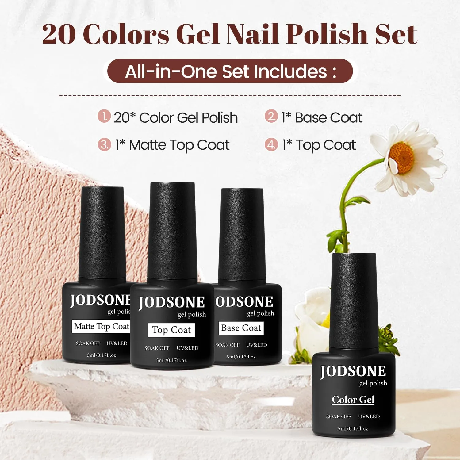 Jodsone 20SET-1 kit smalto gel 23 pezzi lunga durata