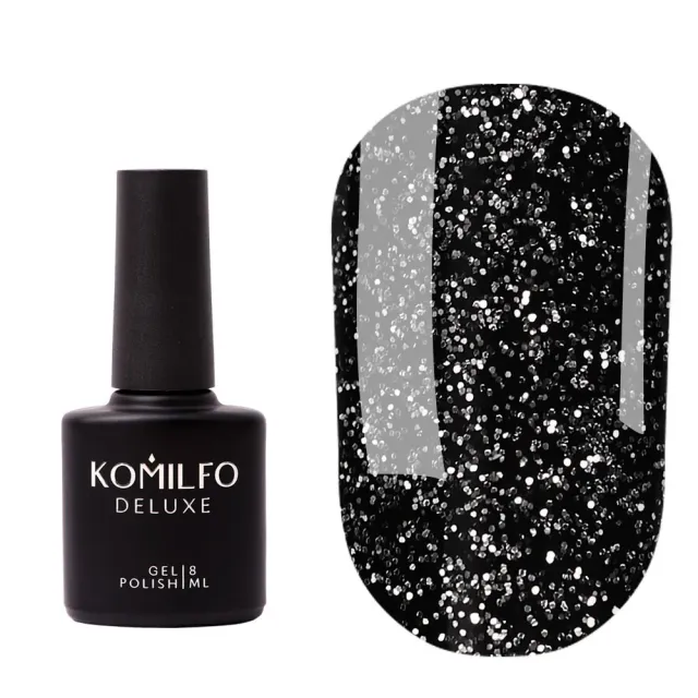 Komilfo No Wipe Silver Top top unghie 8 ml micro-glitter