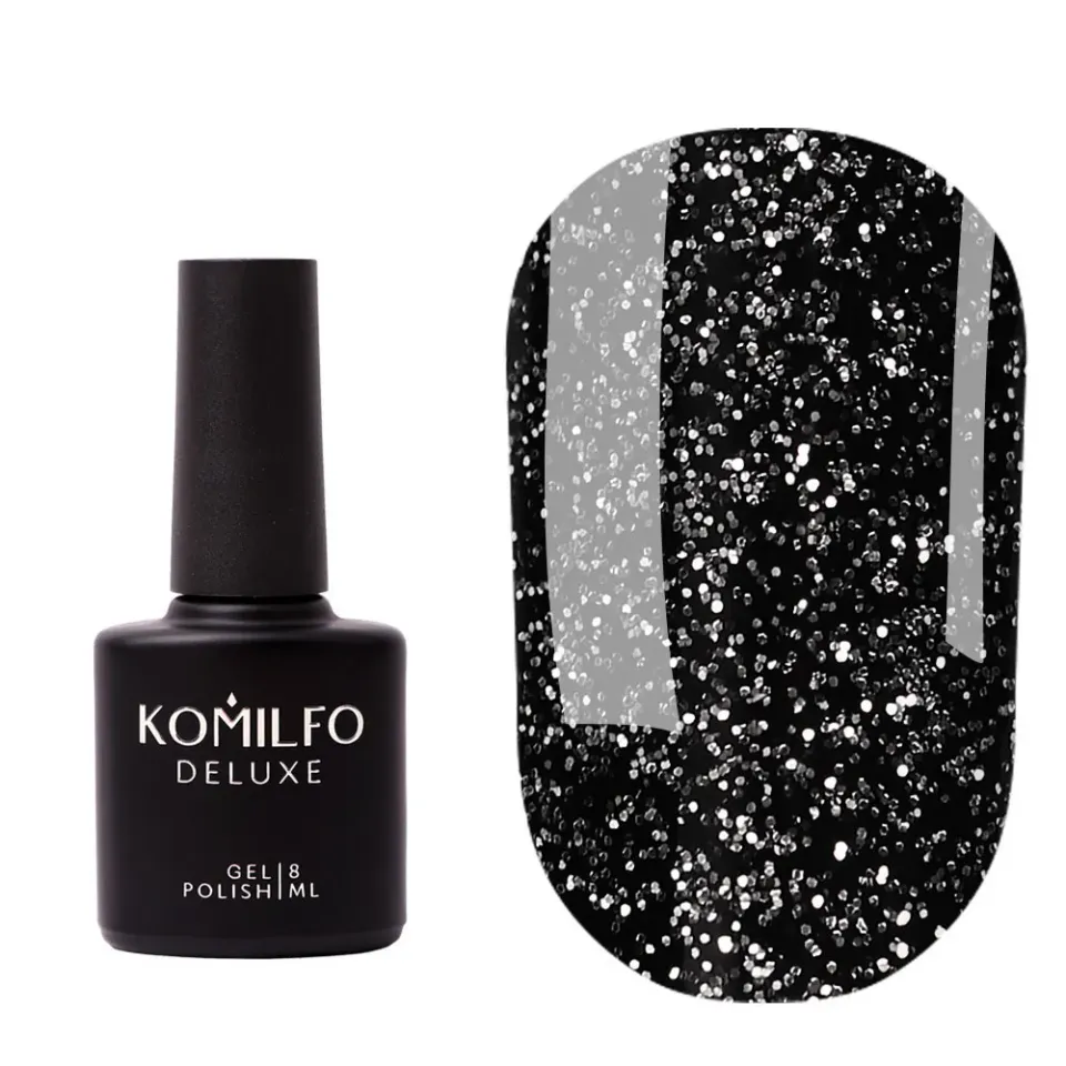 Komilfo No Wipe Silver Top top unghie 8 ml micro-glitter