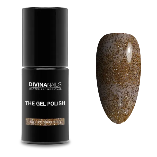Diva Nails The Gel Polish 534 Golden Glitter semipermanente 8ml oro
