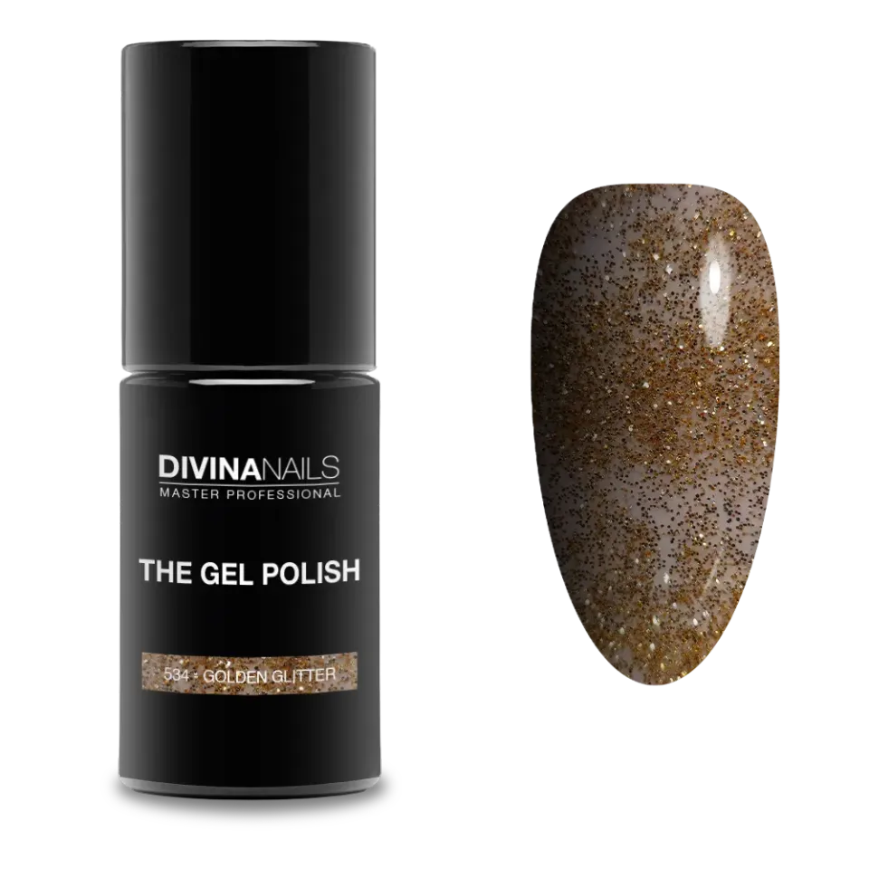 Diva Nails The Gel Polish 534 Golden Glitter semipermanente 8ml oro