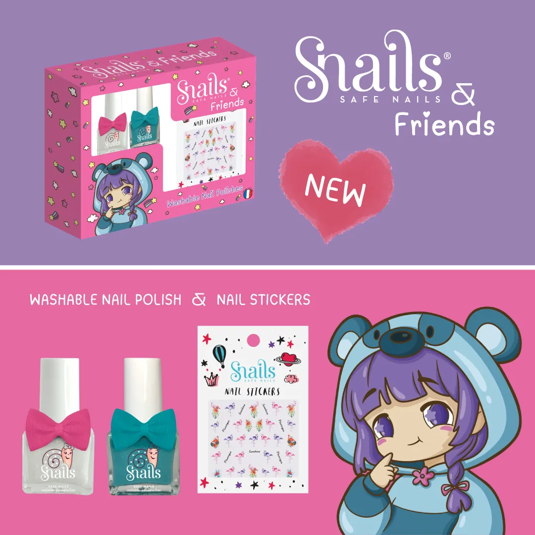 Snails & Friends Flamingo Fiesta set smalti bambini lavabili