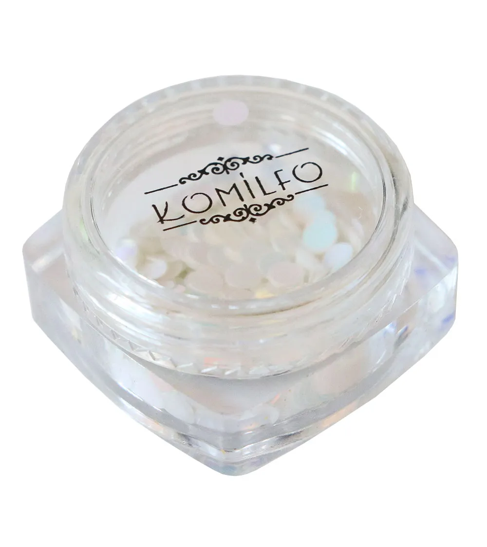 Komilfo Disco Design 042 decorazioni unghie 1 g bianco olografico