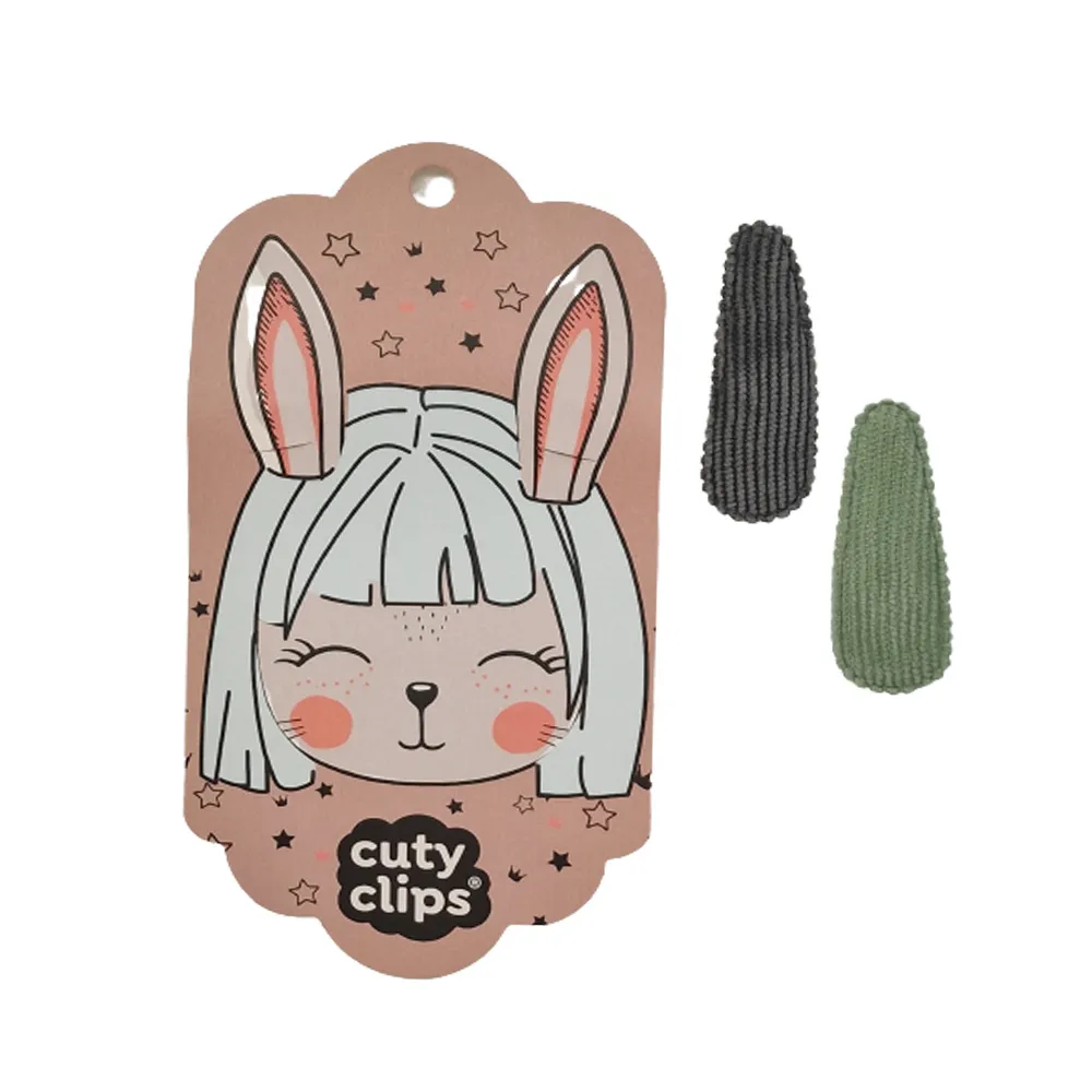 Snails Cuty Clips Bunny mollette 2 pezzi grigio verde
