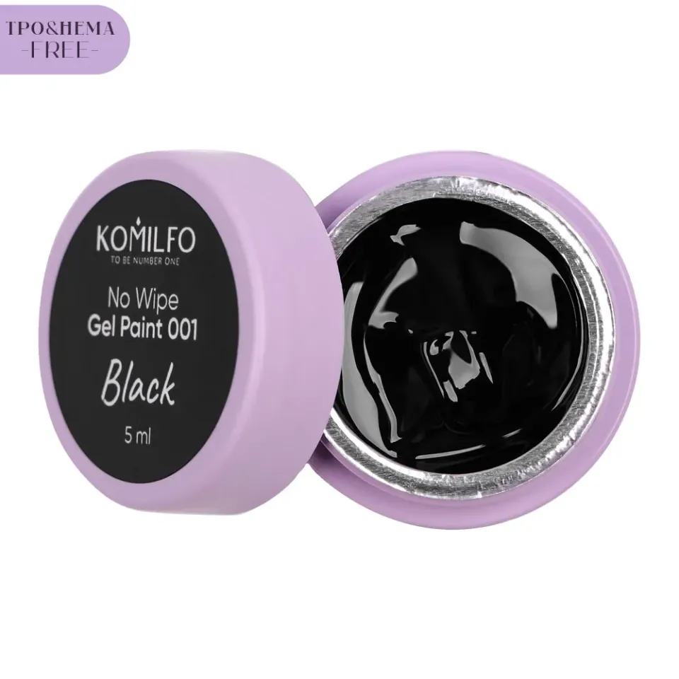 Komilfo No Wipe 001 paint gel 5 ml nero senza dispersione