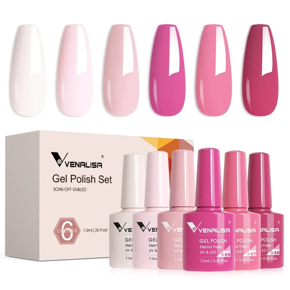 Venalisa Pink Memories 2232 set smalti gel rosa nude 6x7,5ml