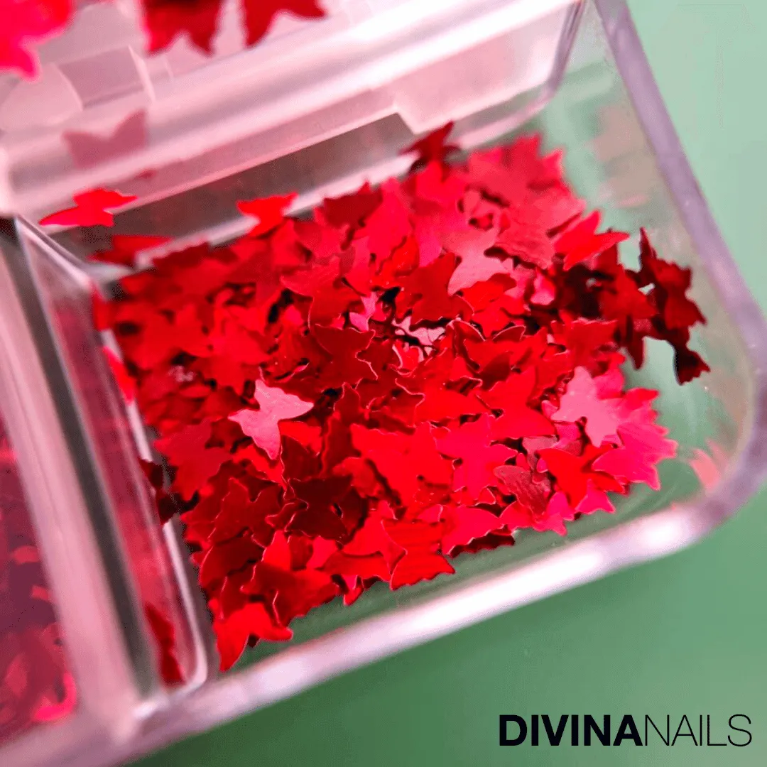 Diva Nails Paillettes Heart decorazioni unghie 6pz rosse cuori