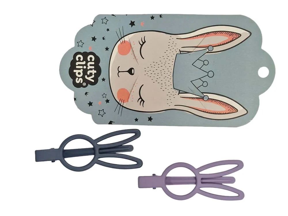 Snails Cuty Clips Bunny Eyes mollette capelli 2pz viola-blu bambina