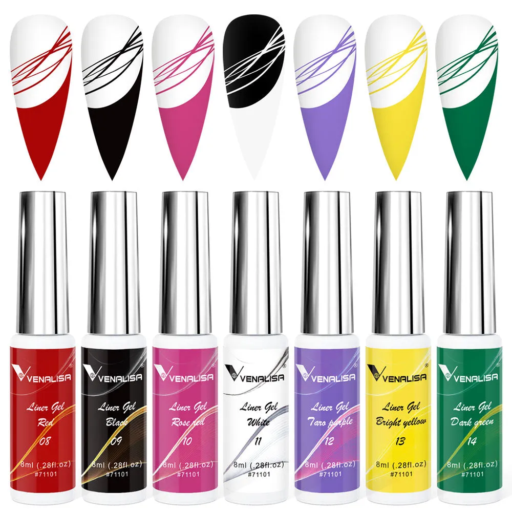 Venalisa Liner Gel Kit B gel nail art 7 colori con pennellino