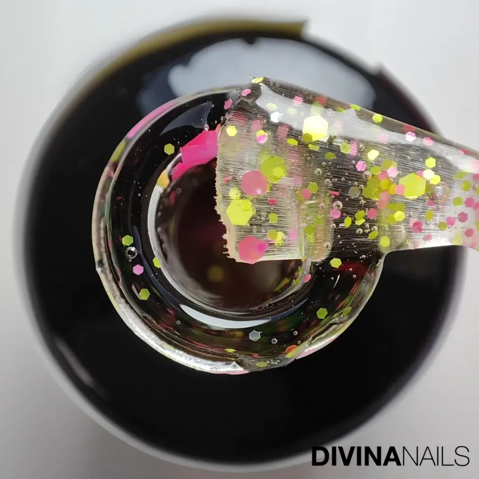 Diva Nails The Gel Polish 423 Yellow Pink smalto semipermanente 8ml glitter