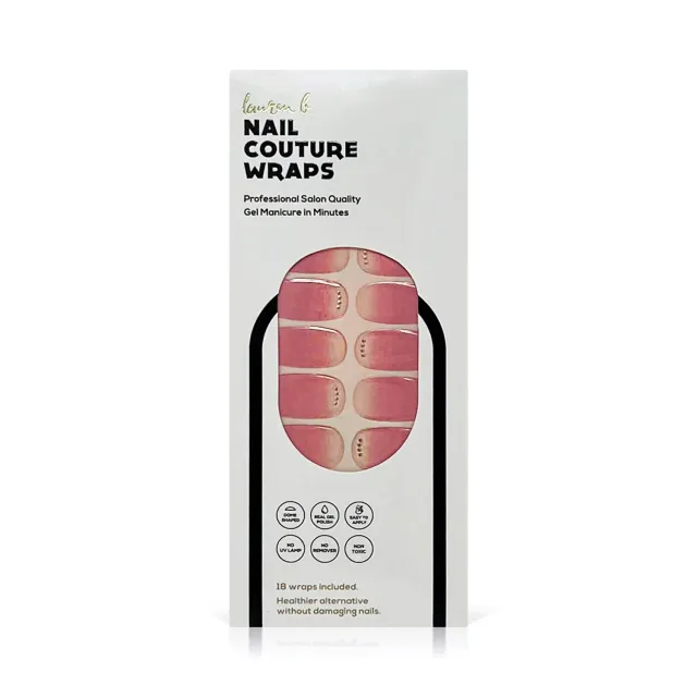 Lauren B Soft Pink Gradient Gel Nail Wrap 18 sticker rosa sfumato