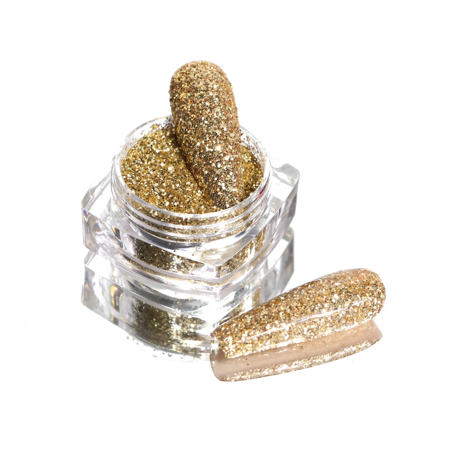 Komilfo glitter 109F polvere unghie 2,5 g oro chiaro