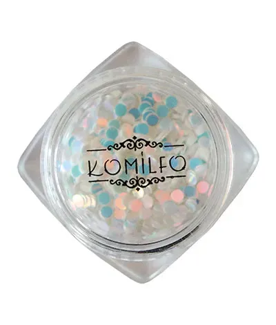 Komilfo Disco Design 039 paillettes unghie 1 g argento-blu 2 mm