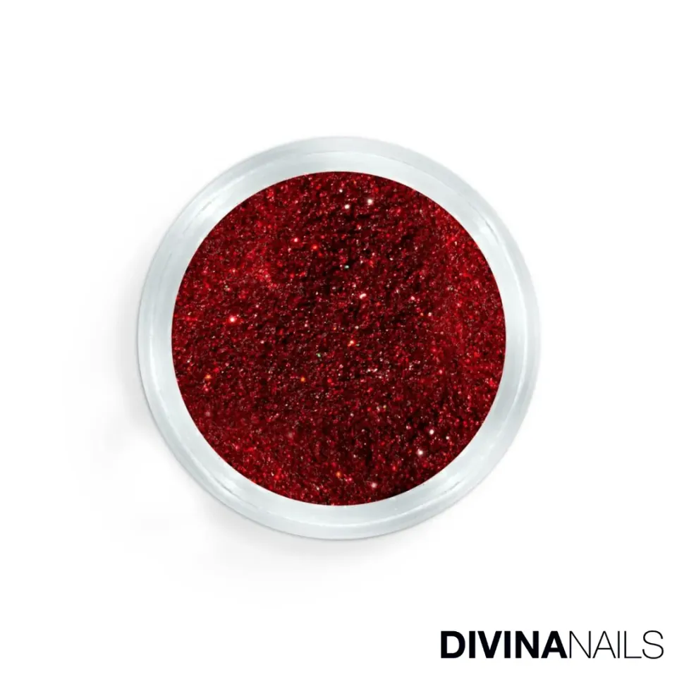 Diva Nails Crystal Holo Red Polvere Glitter Unghie 2g