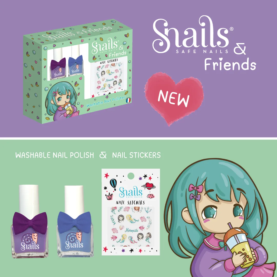 Snails Friends Mermaid Lagoon set smalto sticker
