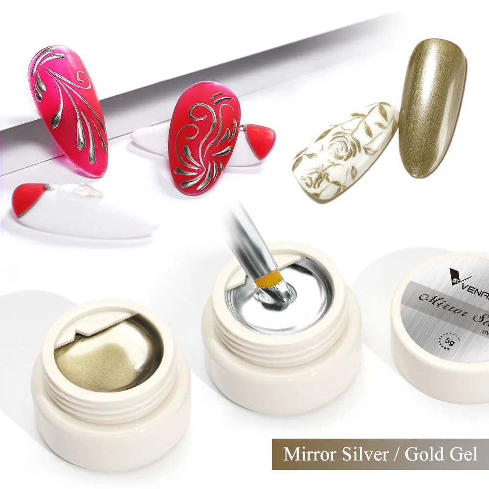 Venalisa Mirror Gel argento oro 2x5g effetto metallo