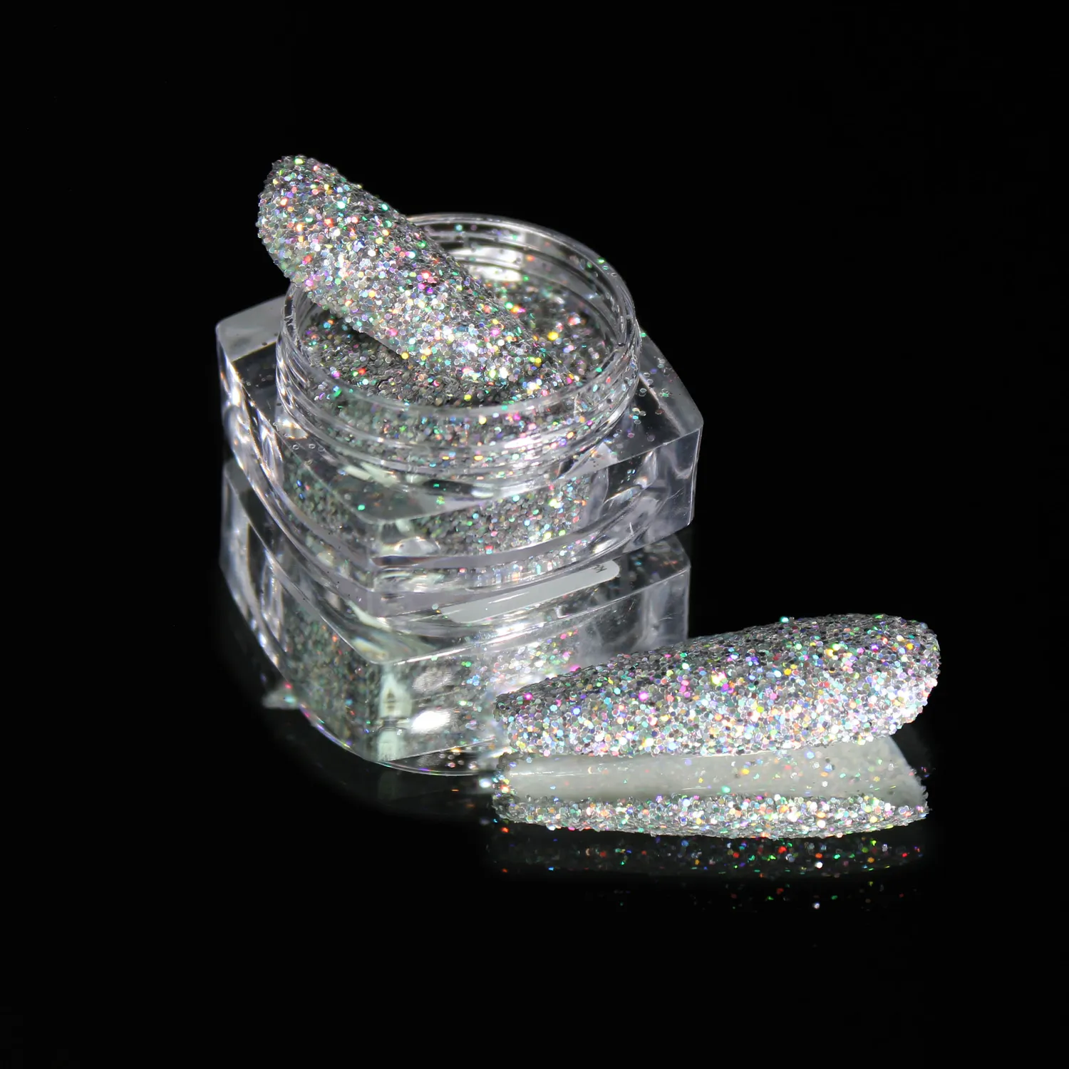 Komilfo Spangles 104G glitter unghie argento olografico 2,5 g