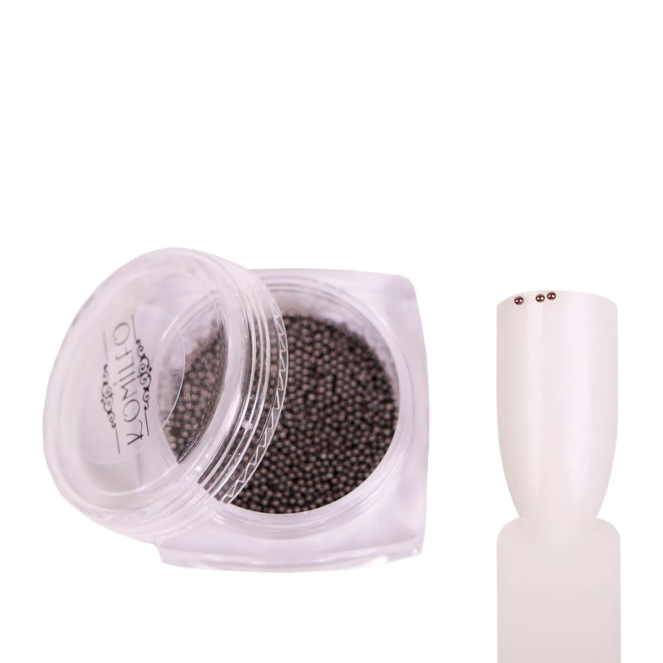 Komilfo microperle metallo decorazione unghie 0,8 mm nero 6 g