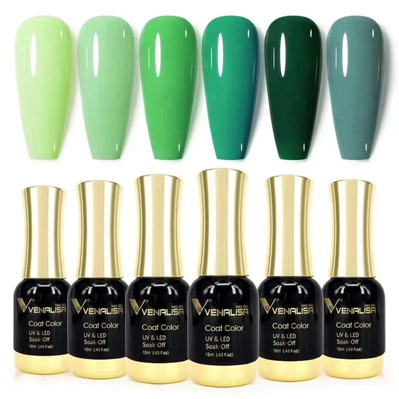 Venalisa Midori Green kit smalto gel 6x12ml verdi coprenti