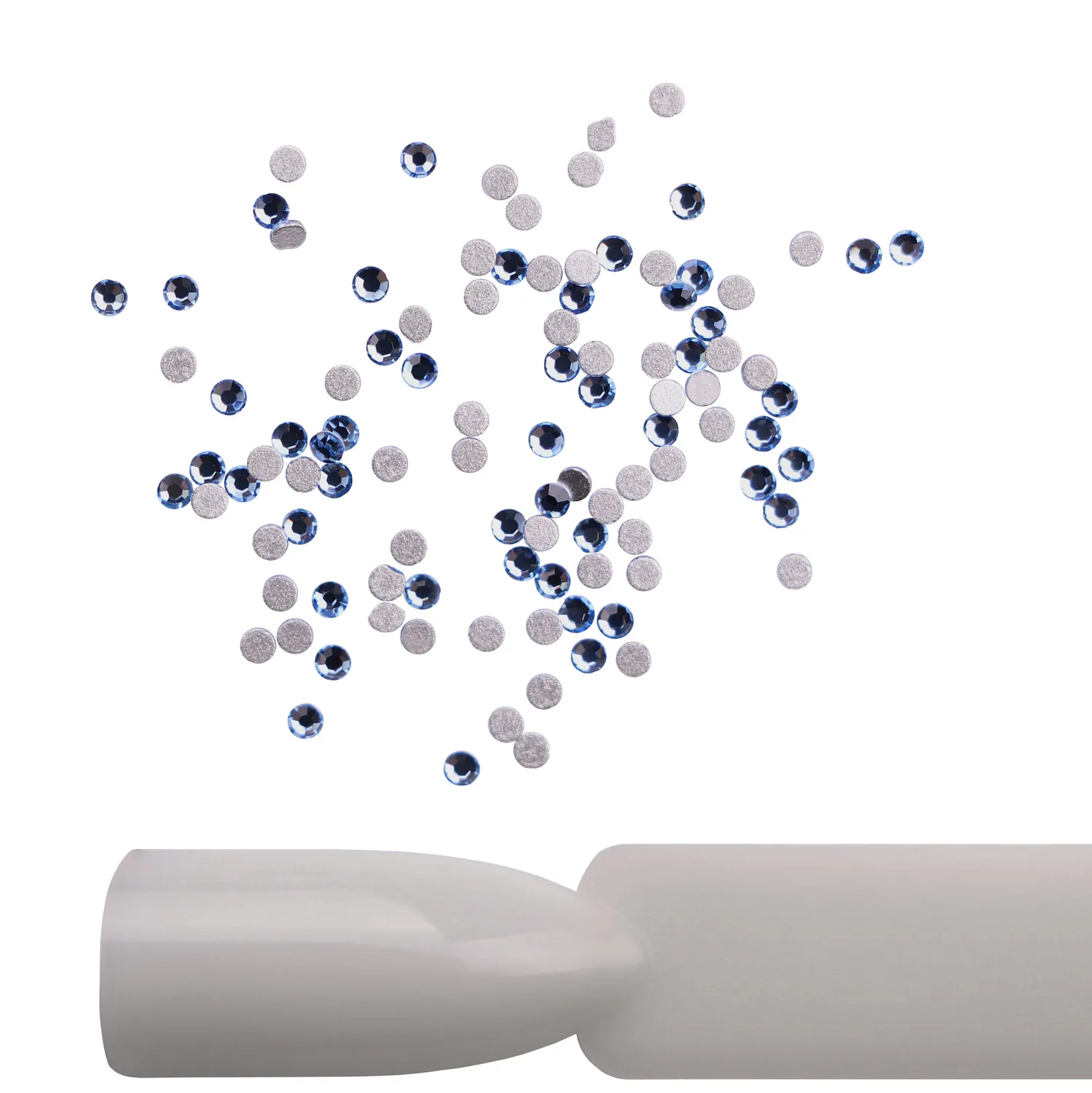 Komilfo strass unghie azzurro zaffiro misura 3 100 pz
