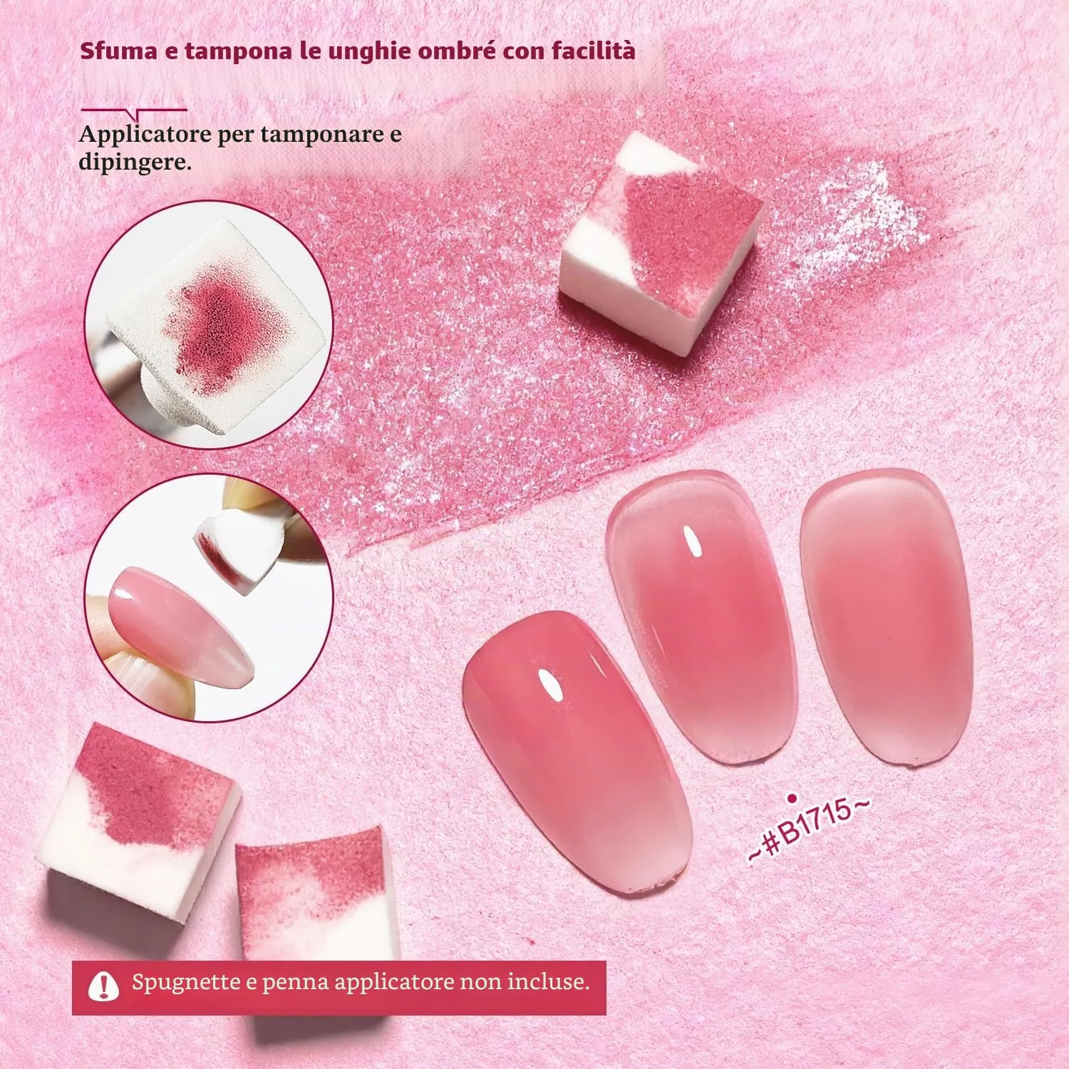 Jodsone Smalti Gel B1711-19 set 9 colori effetto sfumato