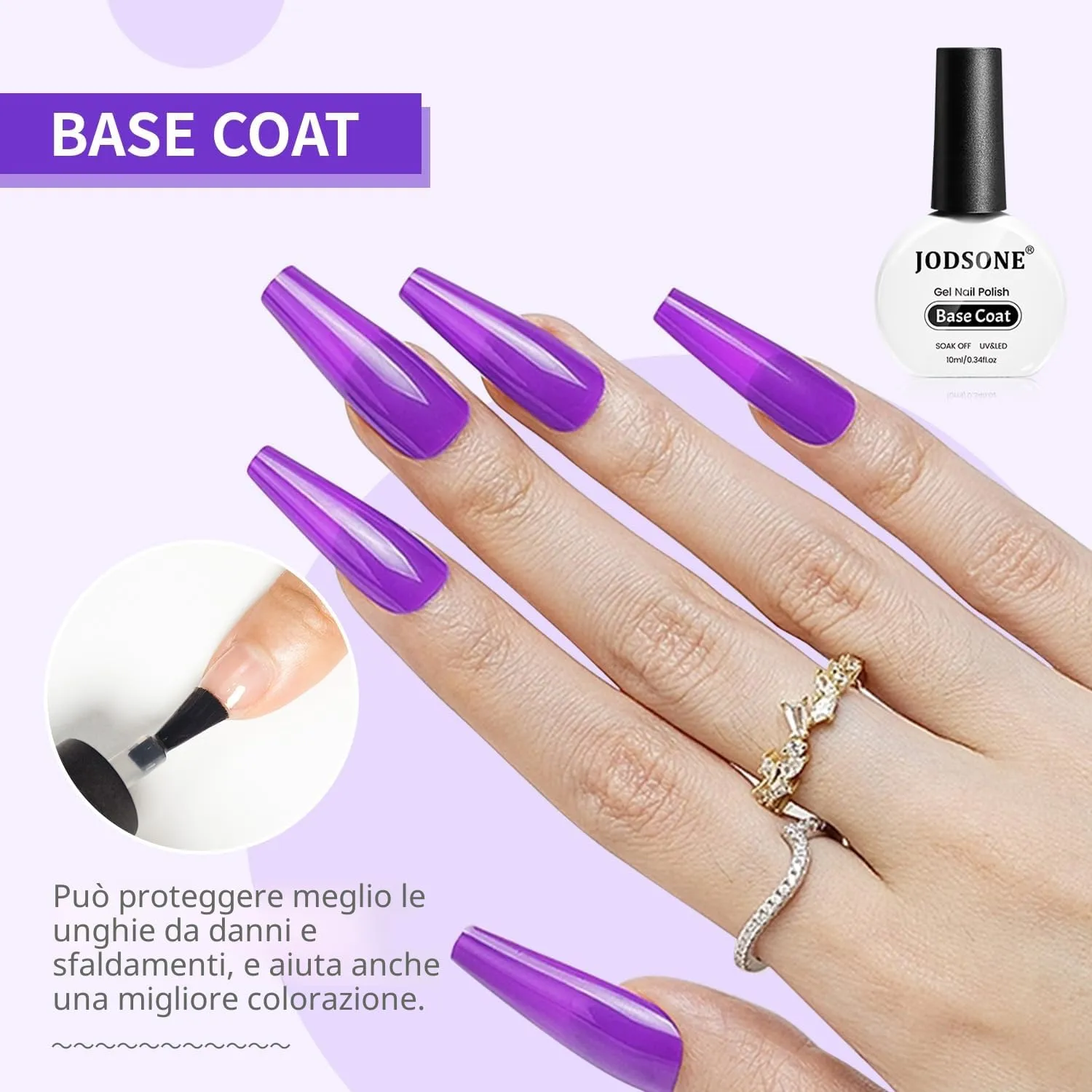 Jodsone Set Base e Top Coat Smalto Gel 2x10ml lucido