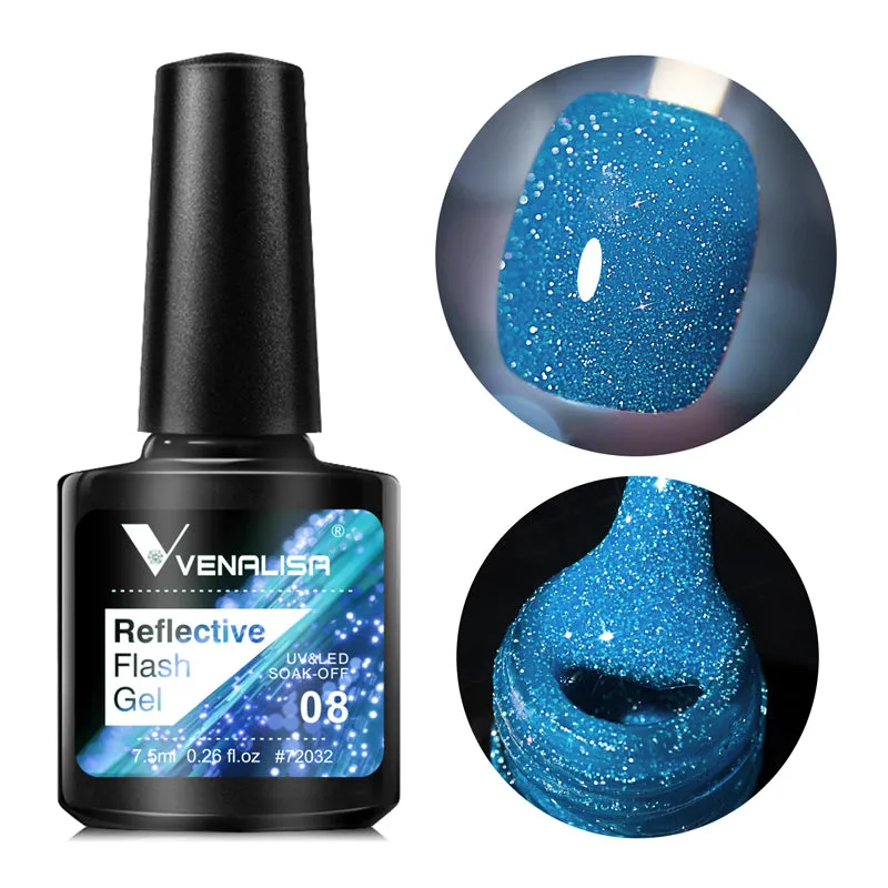 Venalisa Reflective Neon Disco smalto gel glitter 12 colori