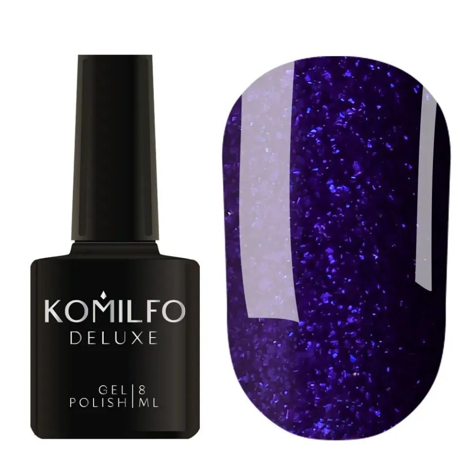 Komilfo Deluxe D252 smalto semipermanente 8 ml blu scuro micro gloss