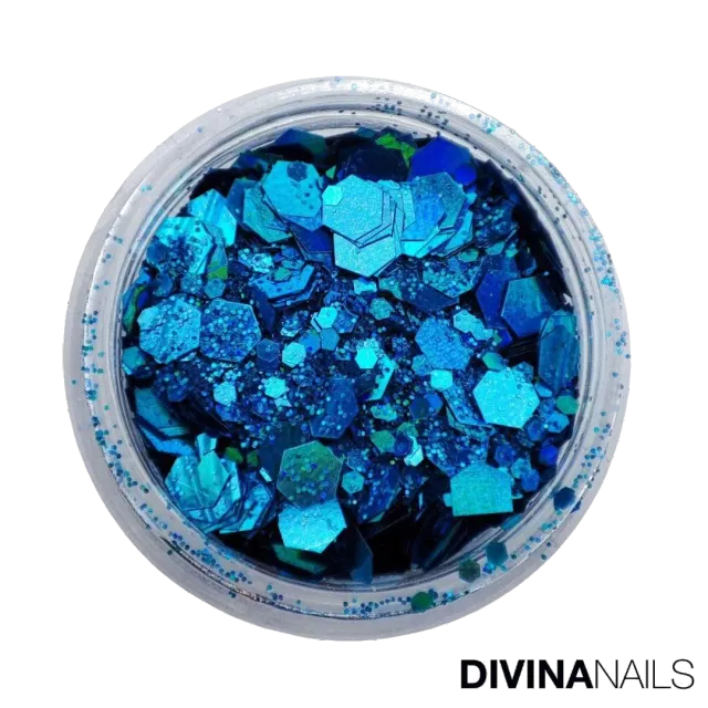 Diva Nails Holo Flakes Ocean glitter unghie 2g blu
