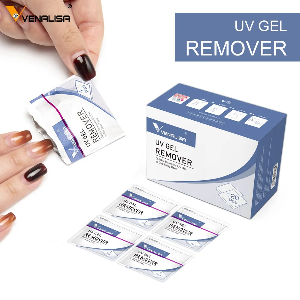 Venalisa UV Gel Remover solvente unghie 120 pezzi rimozione rapida