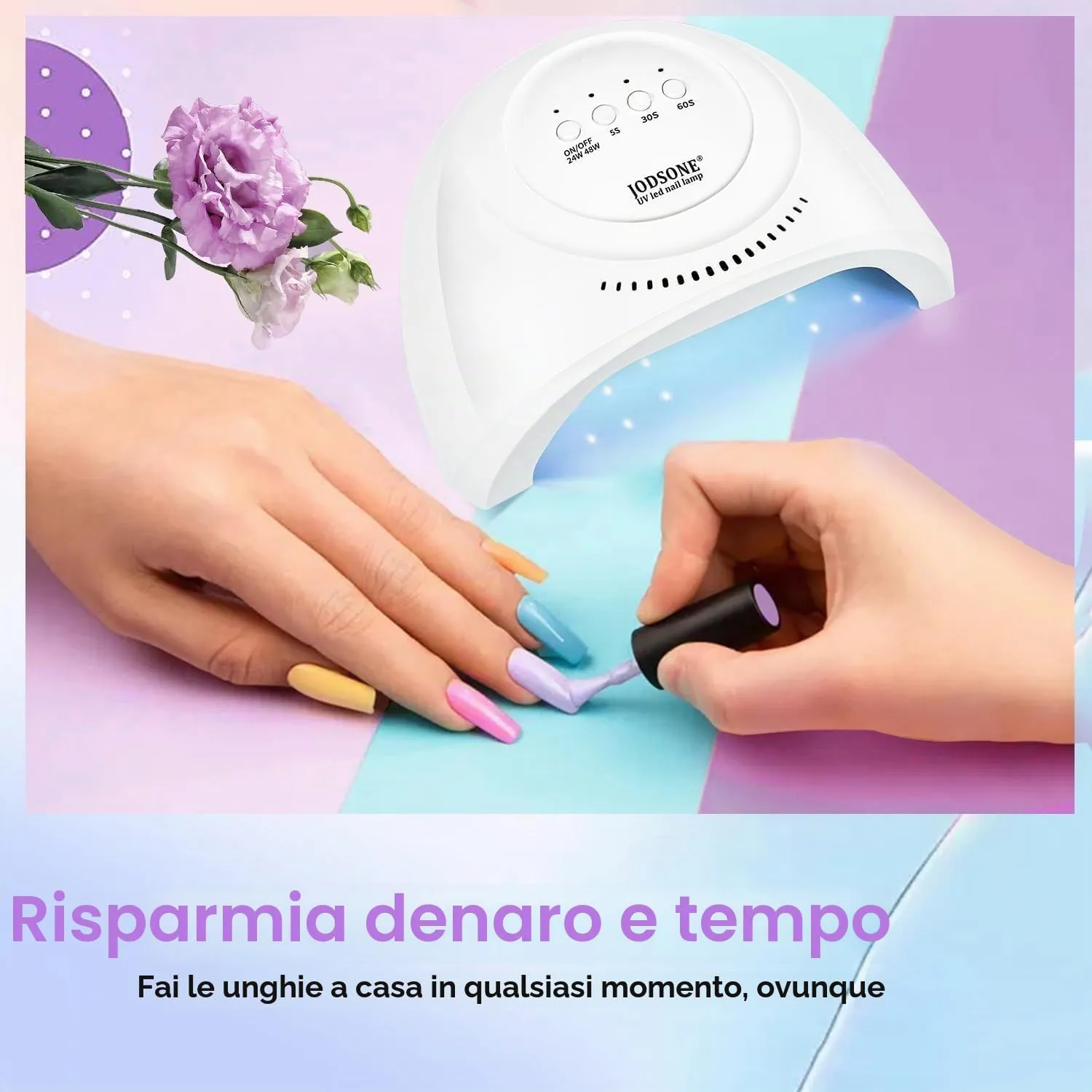 Jodsone lampada unghie UV LED 30 LED bianca timer 60s