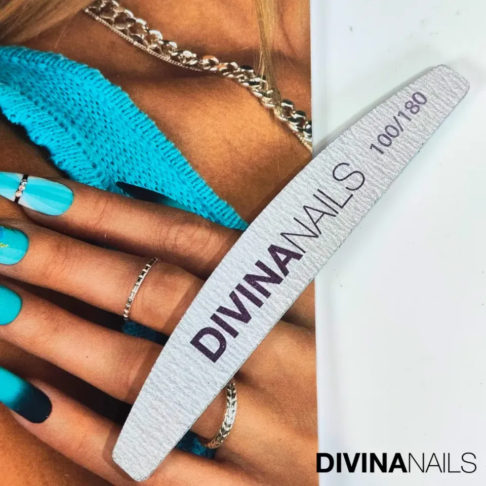 Diva Nails Mezzaluna 100/180 Lima Unghie 25 Pezzi bilaterale