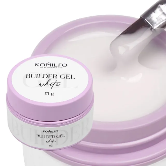Komilfo Builder Gel White gel unghie 15 g bianco autolivellante