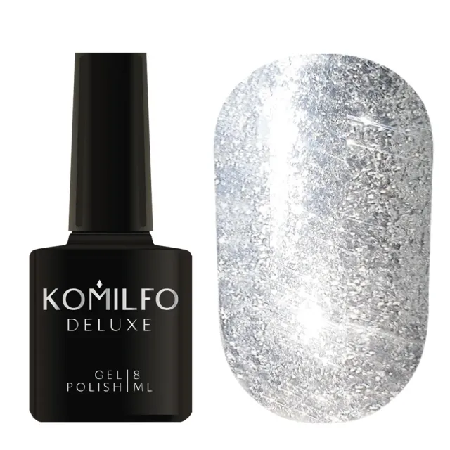 Komilfo LGG001 Liquid Glam Gel argento glitter 8 ml