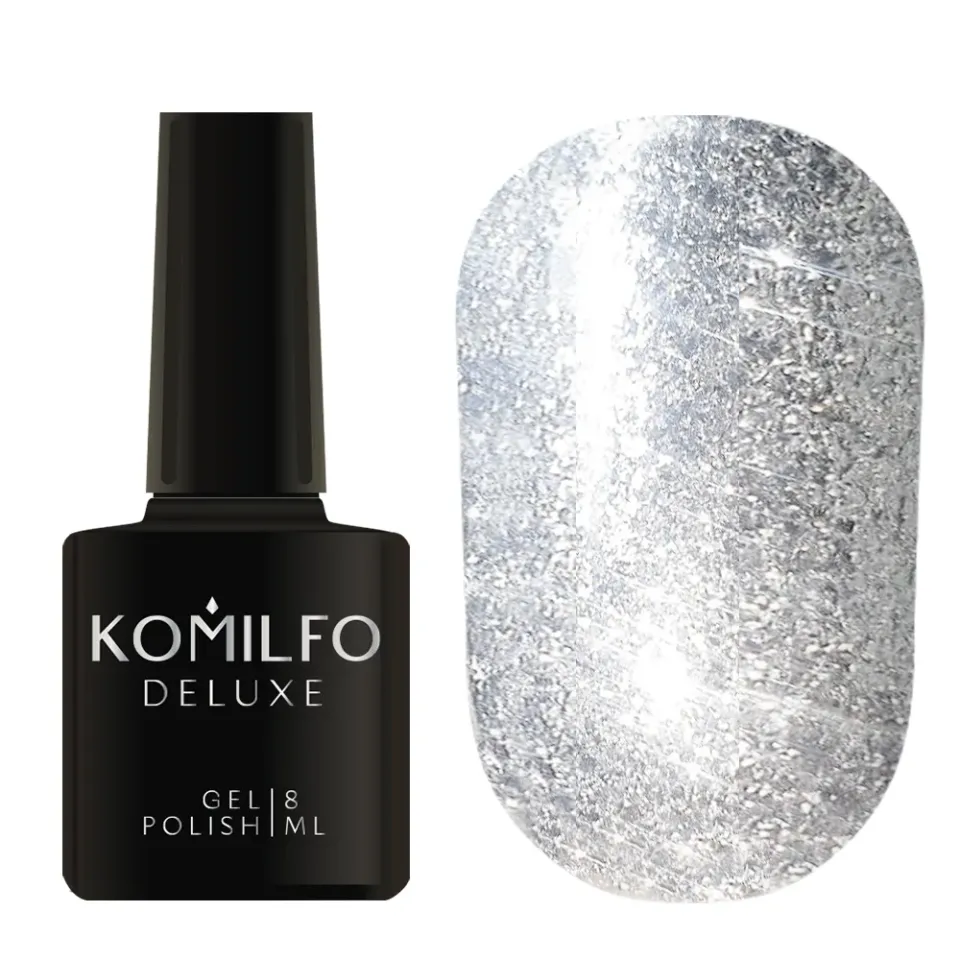 Komilfo LGG001 Liquid Glam Gel argento glitter 8 ml