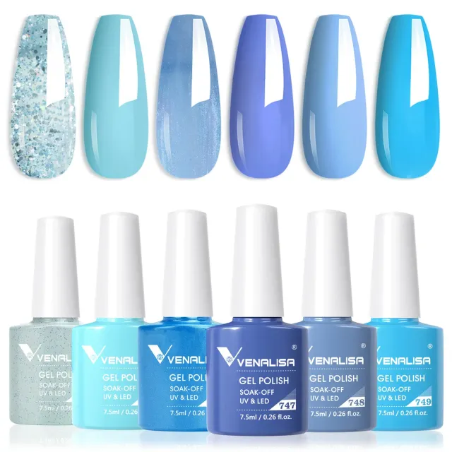 Venalisa 2215 set 6 smalti blu semipermanenti 7,5ml coprente