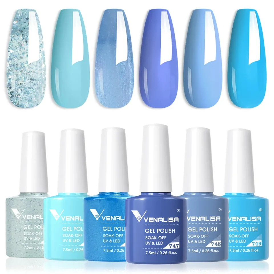 Venalisa 2215 set 6 smalti blu semipermanenti 7,5ml coprente