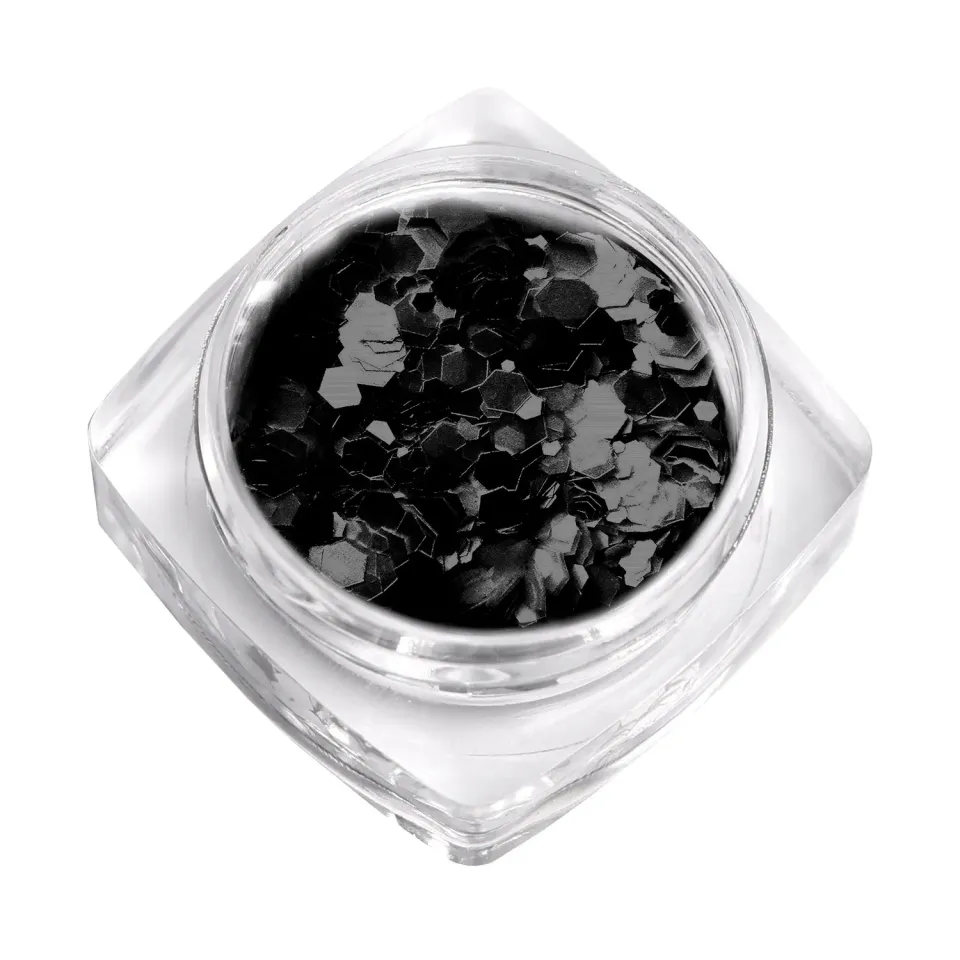 Komilfo Mix Hexagon Black glitter esagonali neri nail art