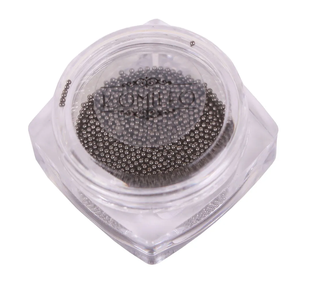Komilfo microperle metallo decorazione unghie 0,8 mm nero 6 g