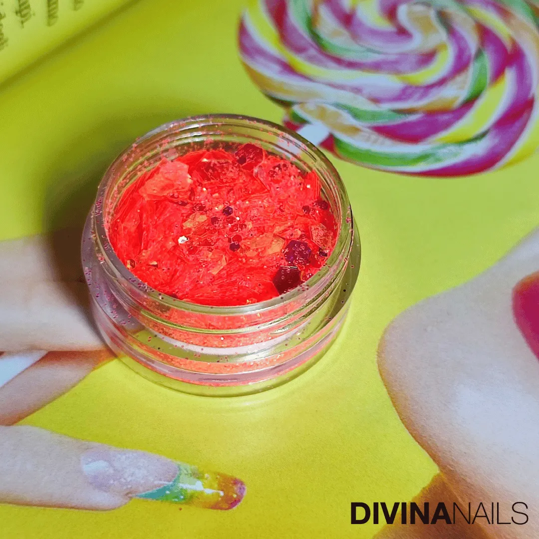 Diva Nails Holo Flakes Aranciata polvere glitter unghie 2g